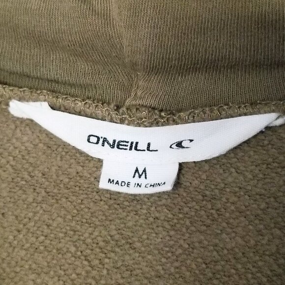 O'Niell Offshore Cotton Fleece Graphic Hoodie M Olive Green Mushroom Flower Boho - Picture 10 of 16